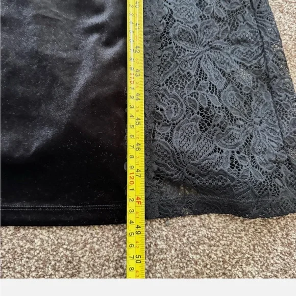 Anthropologie Black Lace and Velvet Midi Dress - Picture 7 of 10